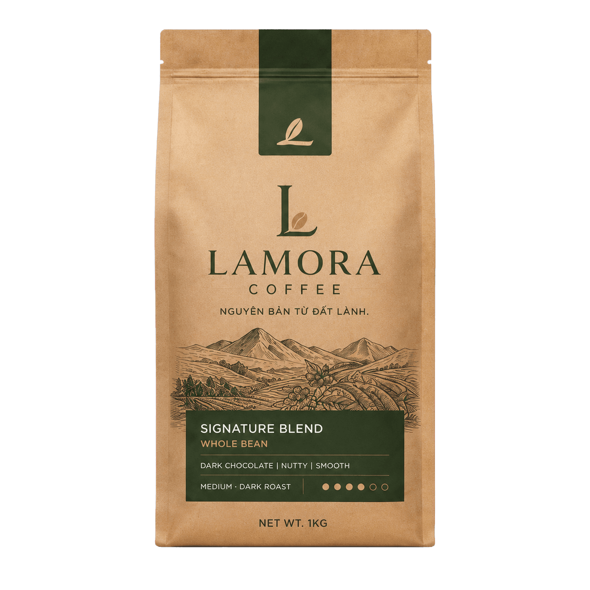Túi cà phê hạt Lamora Signature Blend 1.000 gam